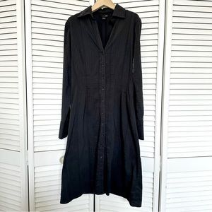 H&M Off Black Midi fit and flare dress